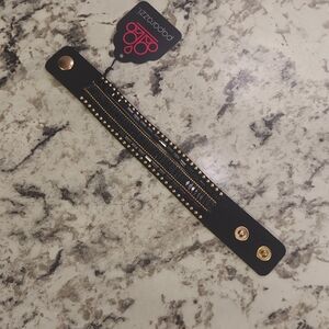 Black and Gold Women's Wrap Bracelet